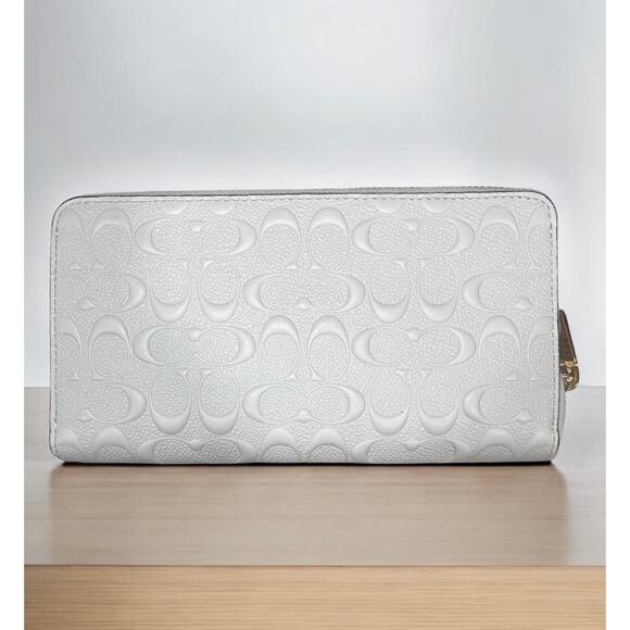Coach C7220 Signature Embossed Leather Long Zip Around Wallet/Wristlet - Picture 4 of 7